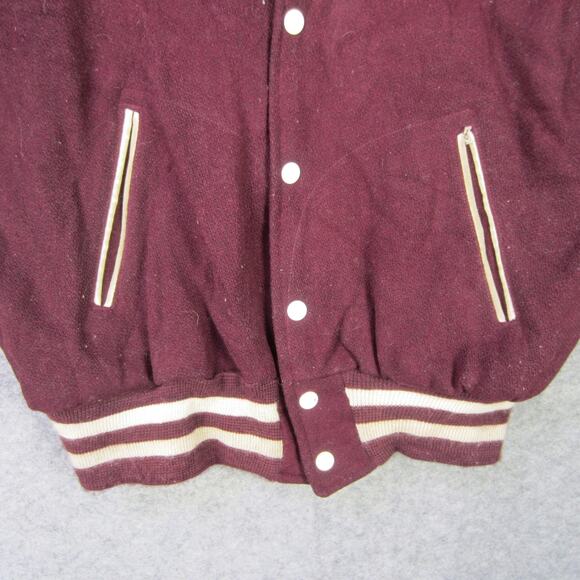 Vintage Empire Sporting Goods Varsity Jacket Mens Medium Red Wool Snap Back 80s - Picture 6 of 9